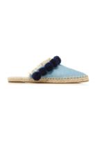 Rae Feather Monogram Pom Pom Open Back Espadrille