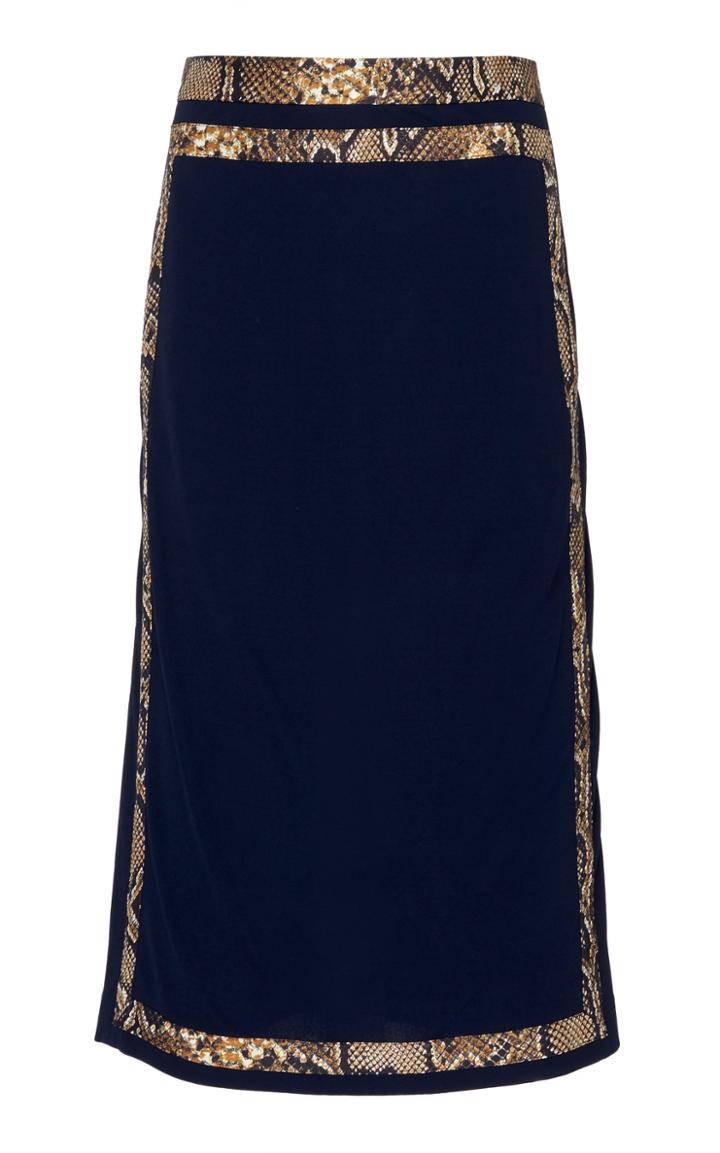 Victoria Beckham Crepe Jersey Contrast Trim Skirt