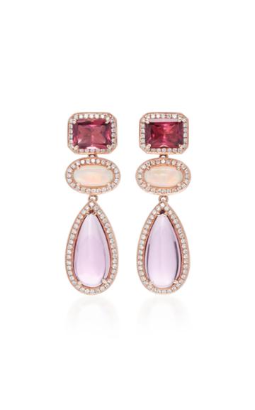 Dana Rebecca 14k Rose Goldtourmaline And Opal Earrings
