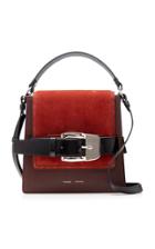 Proenza Schouler Buckle Trapeze Suede-paneled Leather Bag