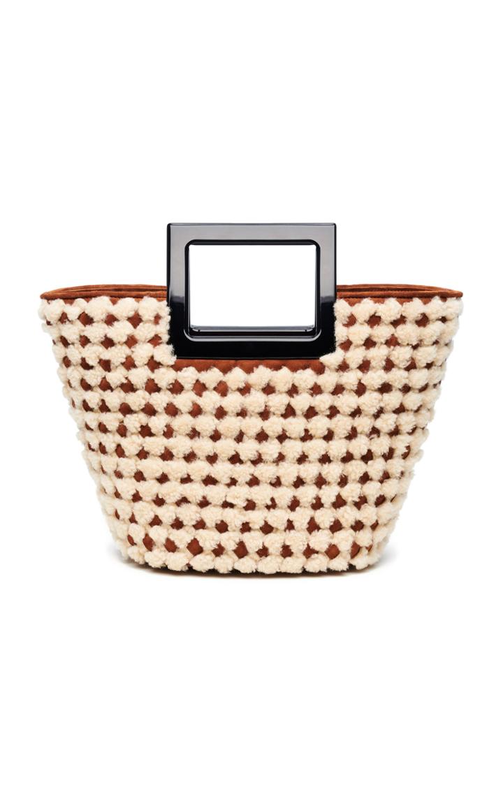 Marina Raphael Riviera Mini Shearling Detailed Leather Bag