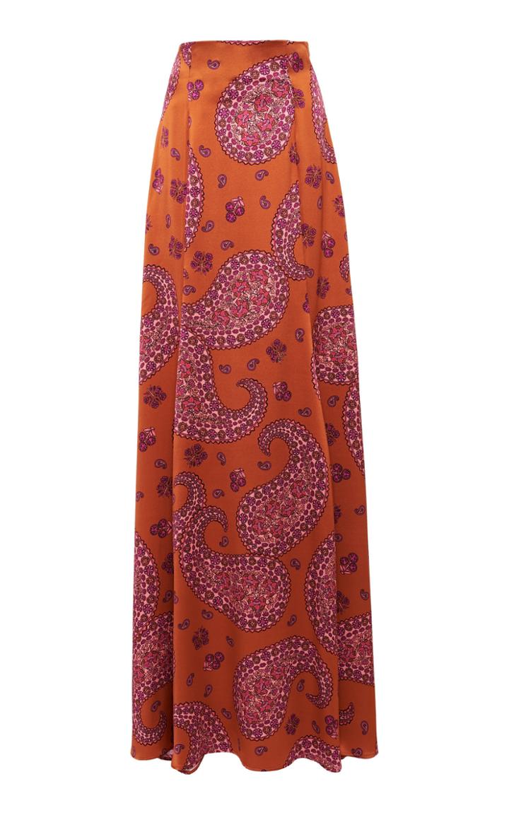 Rebecca De Ravenel Paisley-print Silk Maxi Skirt