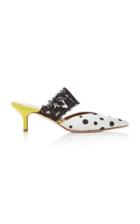 Malone Souliers X Emanuel Ungaro + Emanuel Ungaro Maisie Polka-dot Satin And Lace Mules
