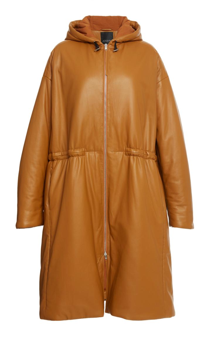 Moda Operandi Joseph Cocon Hooded Oversized Padded Leather Coat