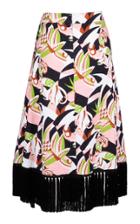 La Doublej Jungle Fringe Cotton Blend Skirt