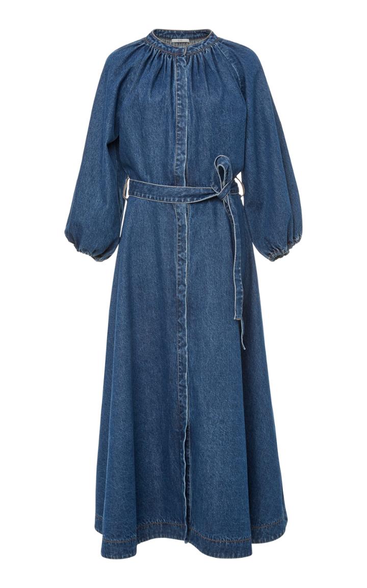 Co Denim Tie Midi Dress