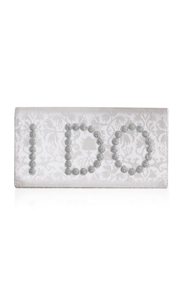Preciously Paris I Do Jacquard Silk Clutch