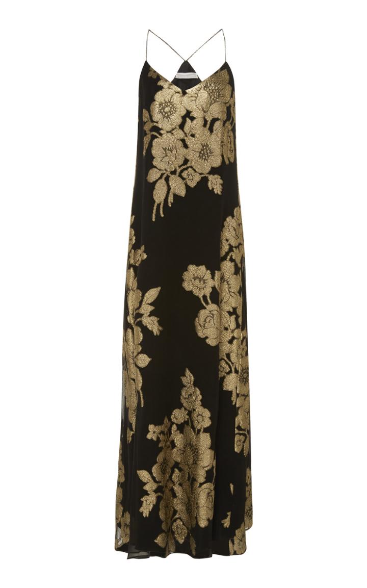 Marie France Van Damme Silk And Lurex Maxi Dress