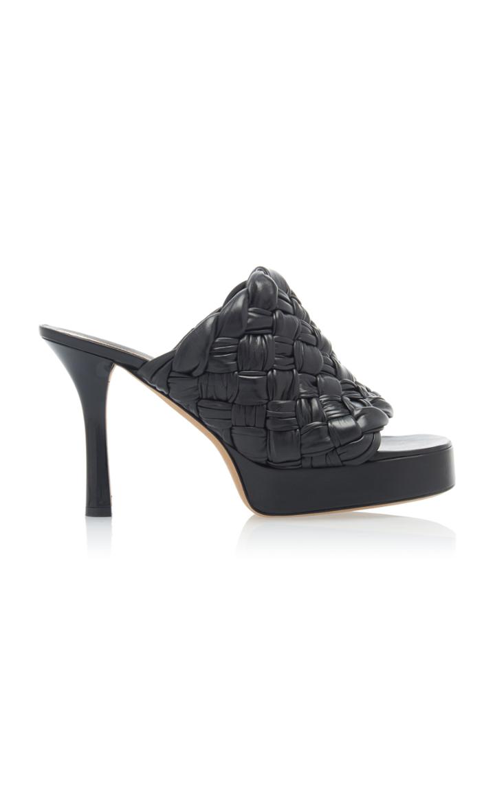 Bottega Veneta Board Braided Leather Platform Sandals