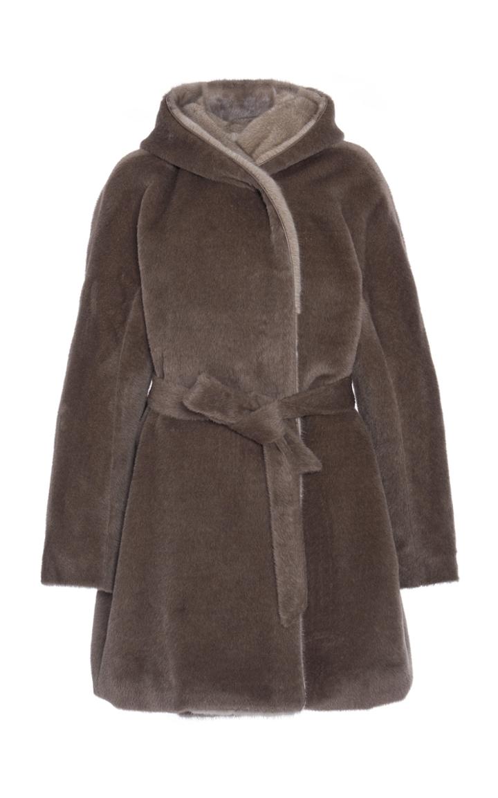Moda Operandi Agnona Brushed Alpaca Hooded Coat