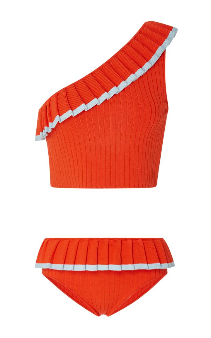 Tabula Rasa Aracari One-shoulder Ribbed Bikini Set