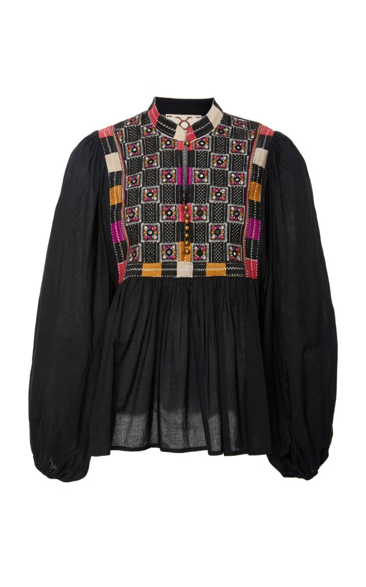 Figue Nora Cotton Blouson Sleeve Top