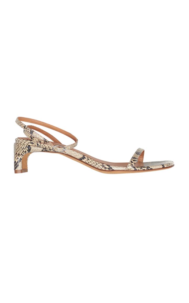 Loq Marina Snake-effect Leather Sandals