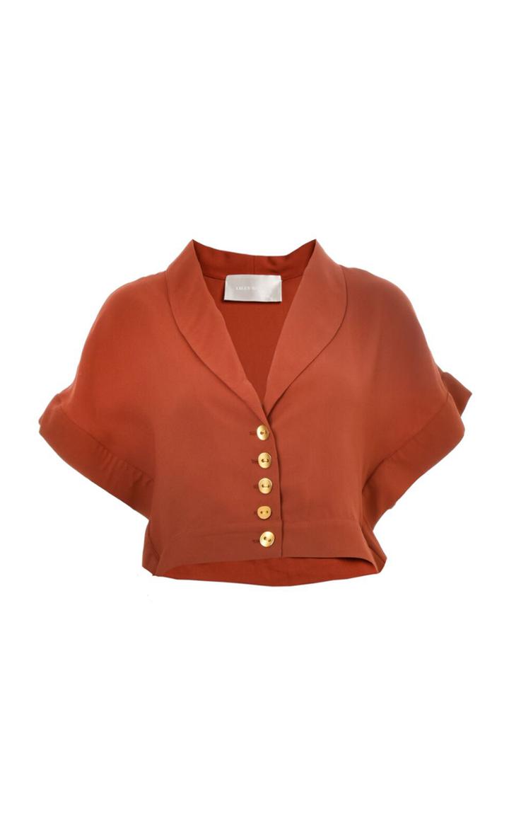 Lilly Sarti Cropped Crepe Blouse