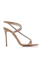 Aquazzura Moondust Crystal-embellished Leather Sandals