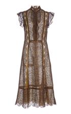 J. Mendel Metallic Lace Midi Dress