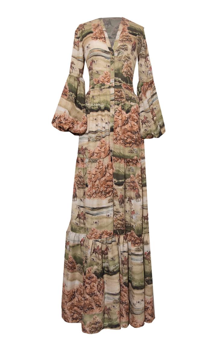 Moda Operandi Andres Otalora Cantatrice Printed Silk Maxi Dress