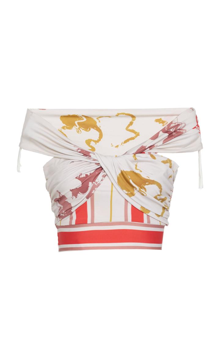 Moda Operandi Silvia Tcherassi Civita Off-the-shoulder Striped Bikini Top