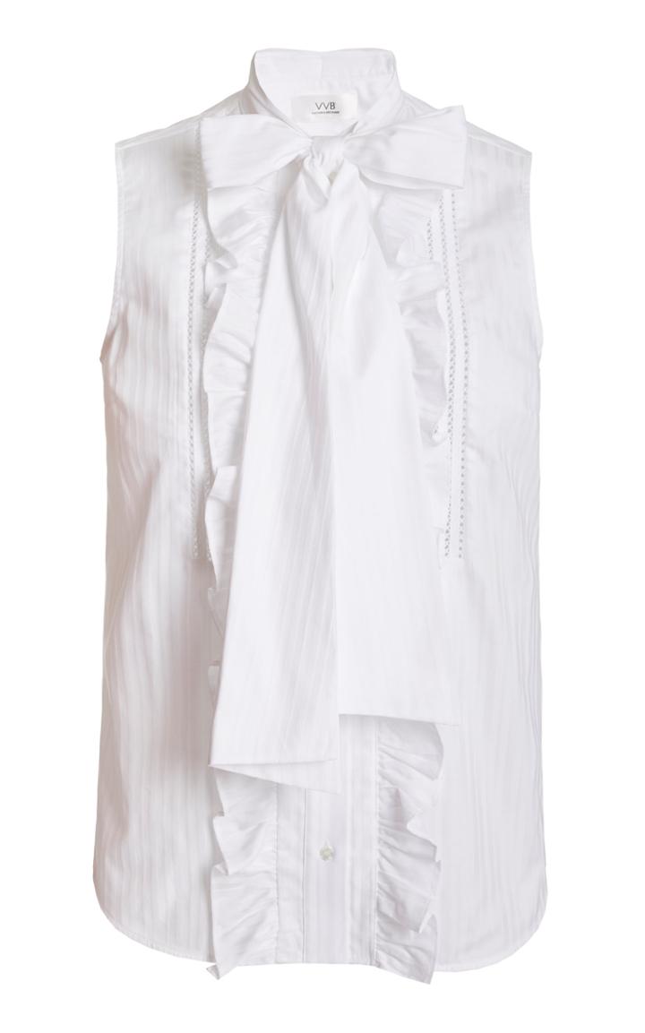 Victoria Victoria Beckham Bow-detail High-neck Cotton Shirt