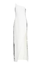 David Koma Sequin Panel One Shoulder Gown