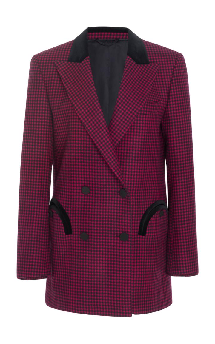 Blaz Milano Fair And Square Checked Double Breasted Wool Blazer