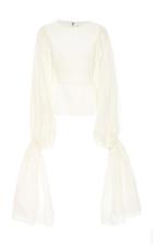 Christian Siriano Organza Oversized Sleeve Blouse