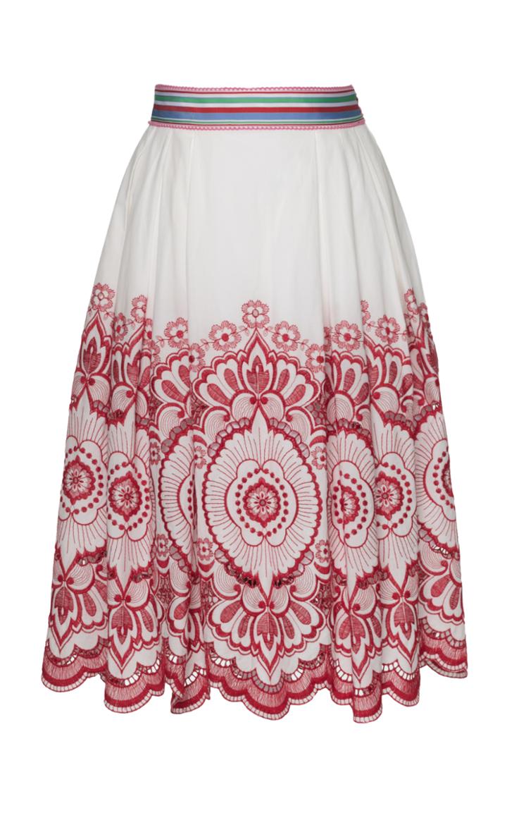 Lena Hoschek Zsa Zsa Embroidered A-line Skirt