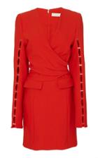 Jonathan Simkhai Compact Stretch Wool Wrap Dress