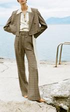 Nanushka Clara Plaid Wool-blend Flare Pants