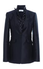 Gabriela Hearst Serge Blazer Silk-blend Blazer With Fresh Water Pearl Detail