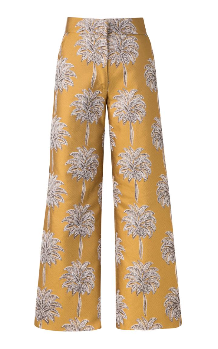 Maison Alma M'o Exclusive Embroidereded Wide Leg Pants