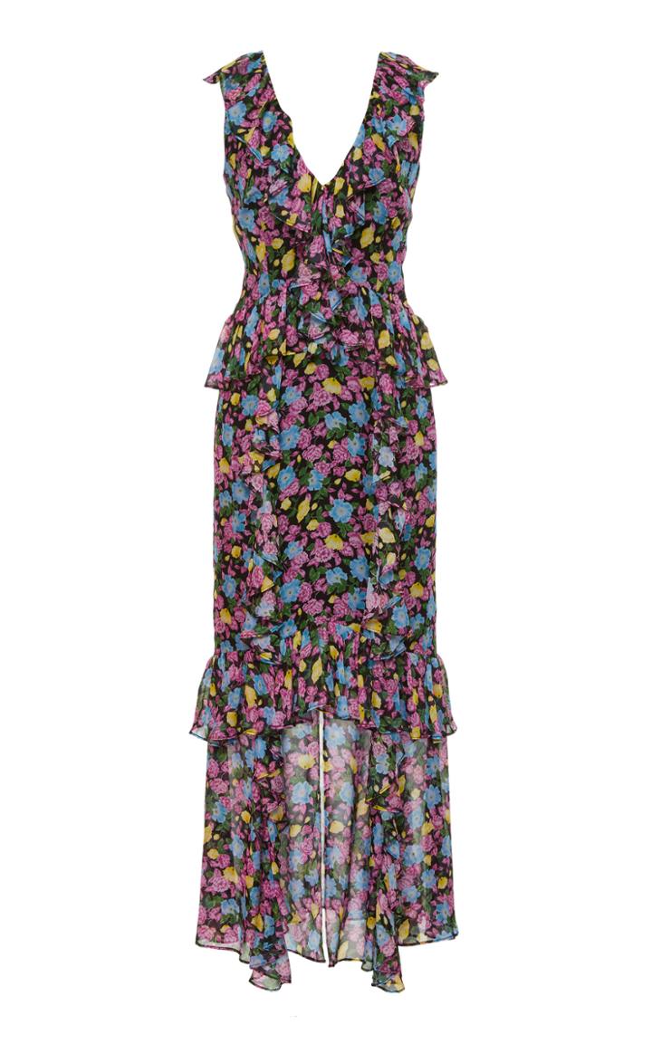 Amur Evita Floral-print Silk Midi Dress