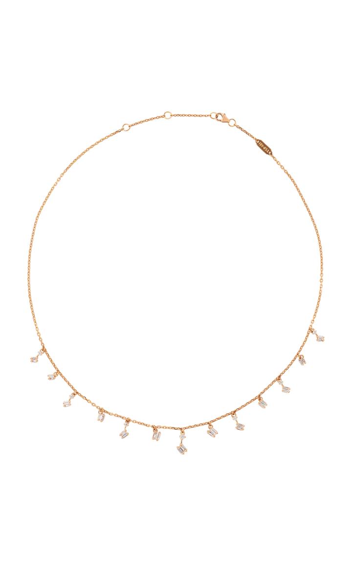 Suzanne Kalan Dangling Diamond Baguette Necklace