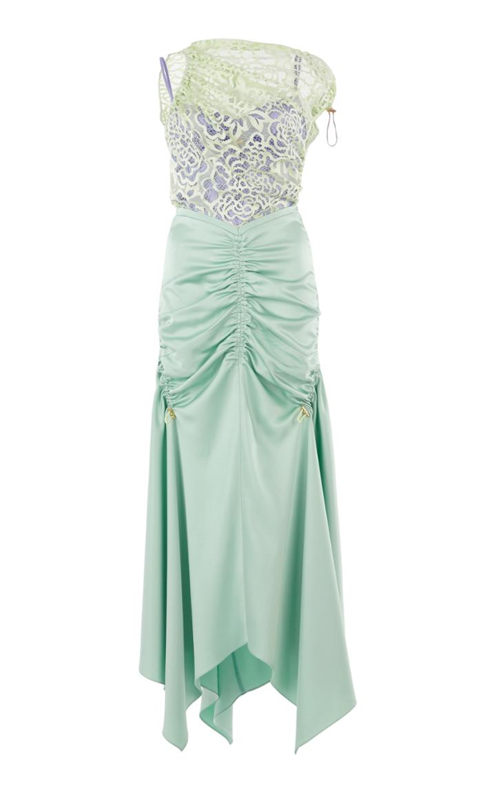 Peter Pilotto Satin Lace Contrast Dress