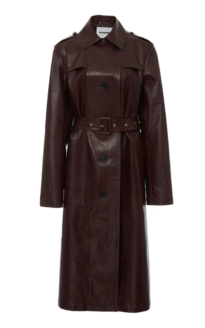 Jil Sander Martha Leather Belted Trench
