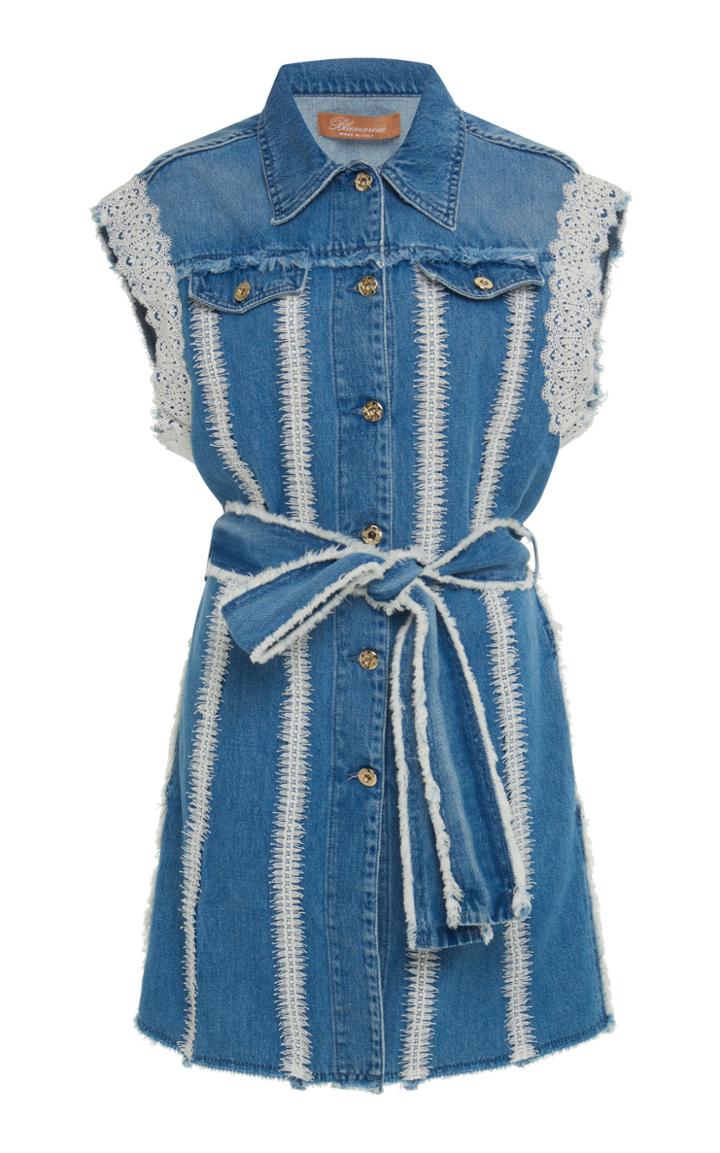 Blumarine Lace Denim Vest