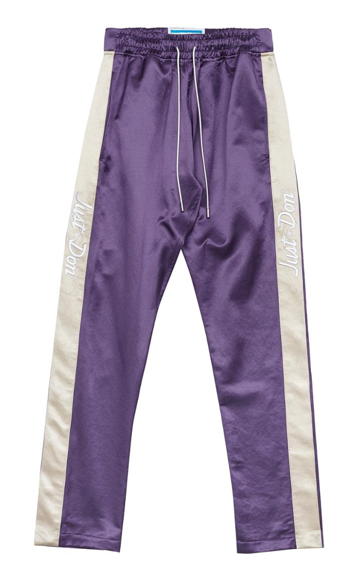 Just Don Tearaway Striped Cotton-blend Satin Track Pants