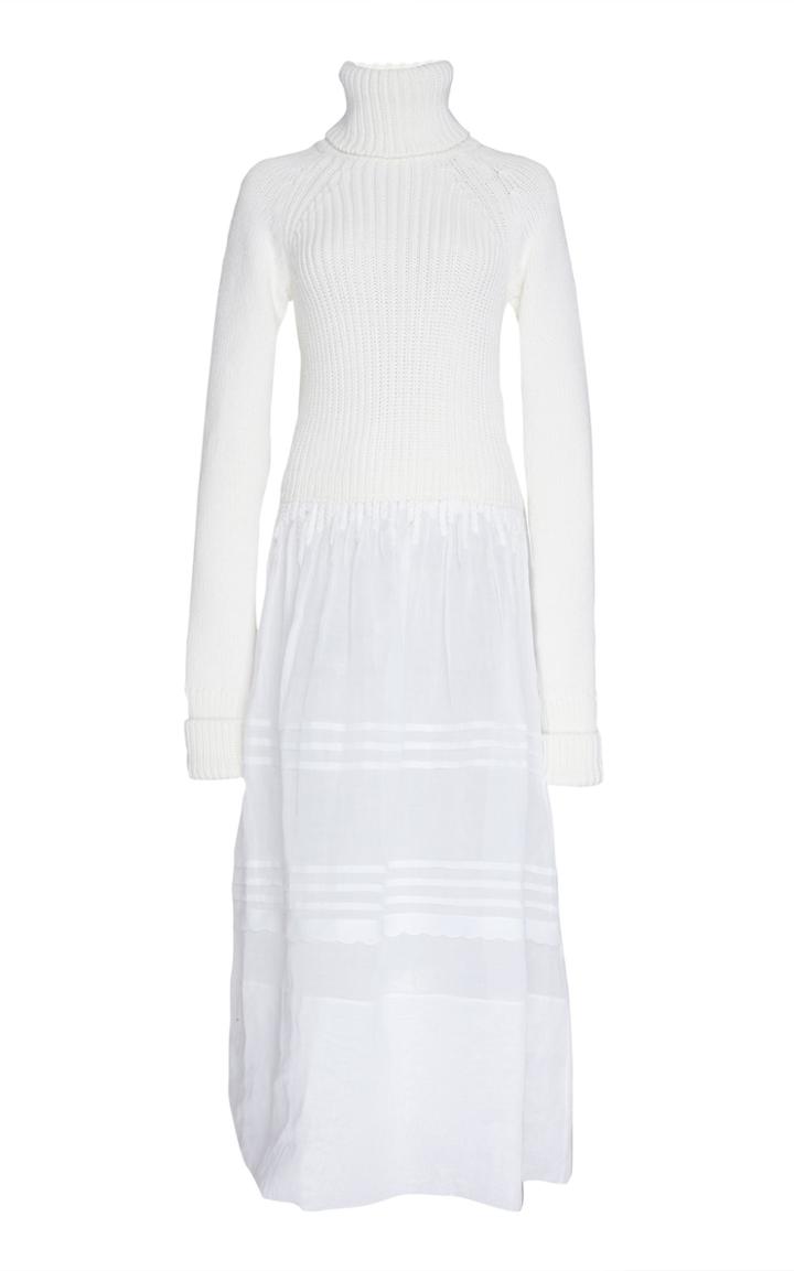 Loewe Cable Knit Wool Cotton Dress