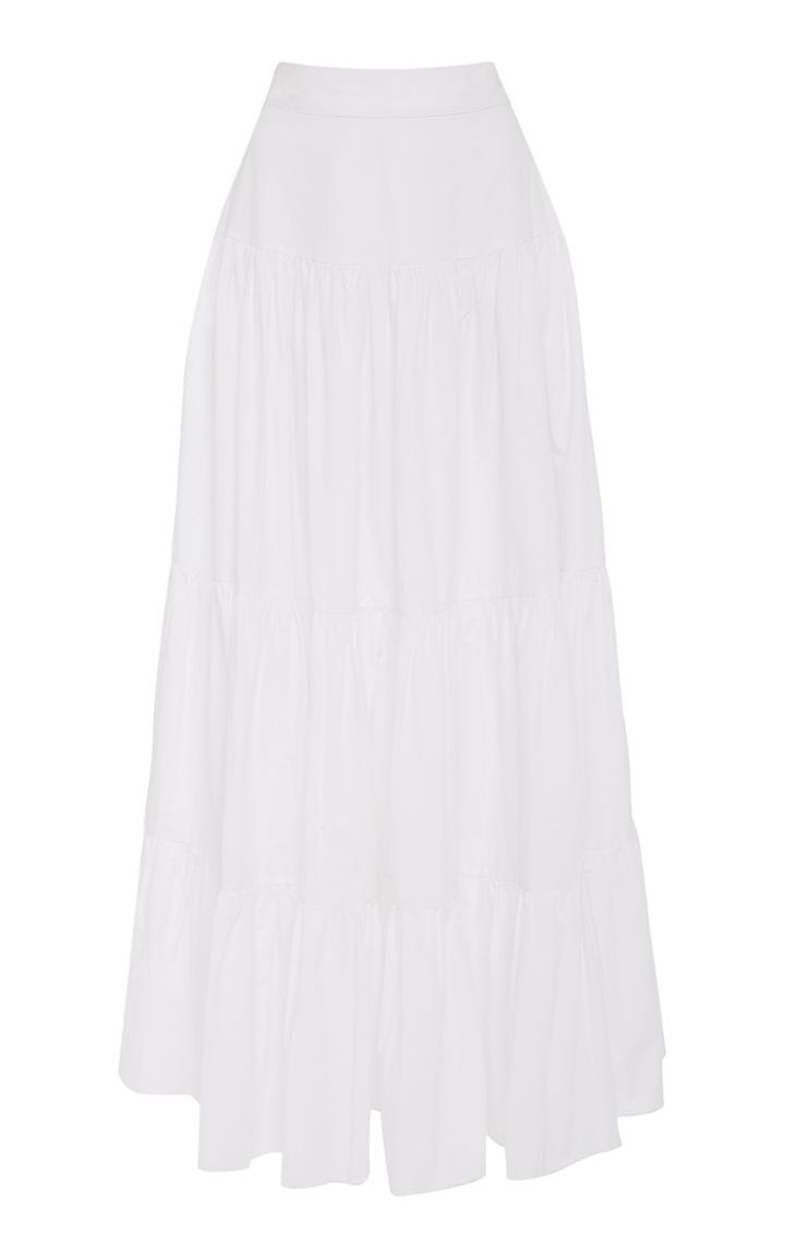 Bird & Knoll Elouise Tiered Cotton Poplin Maxi Skirt