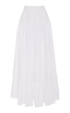 Bird & Knoll Elouise Tiered Cotton Poplin Maxi Skirt