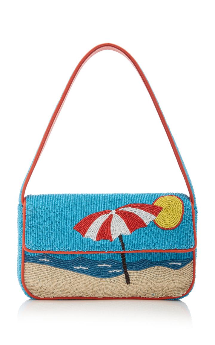 Staud Tommy Beaded Beach Shoulder Bag