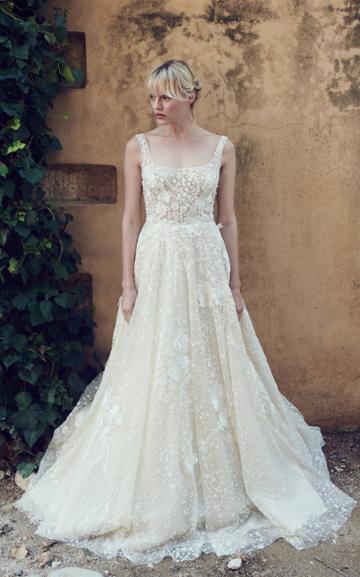Costarellos Bridal Tulle Ballerina Bodice Peplum Gown