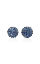 Nam Cho 18k White Gold Blue Sapphire Stud Earrings