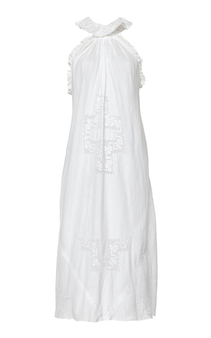 Nevenka Truth Halter Dress Lace-trimmed Linen Dress