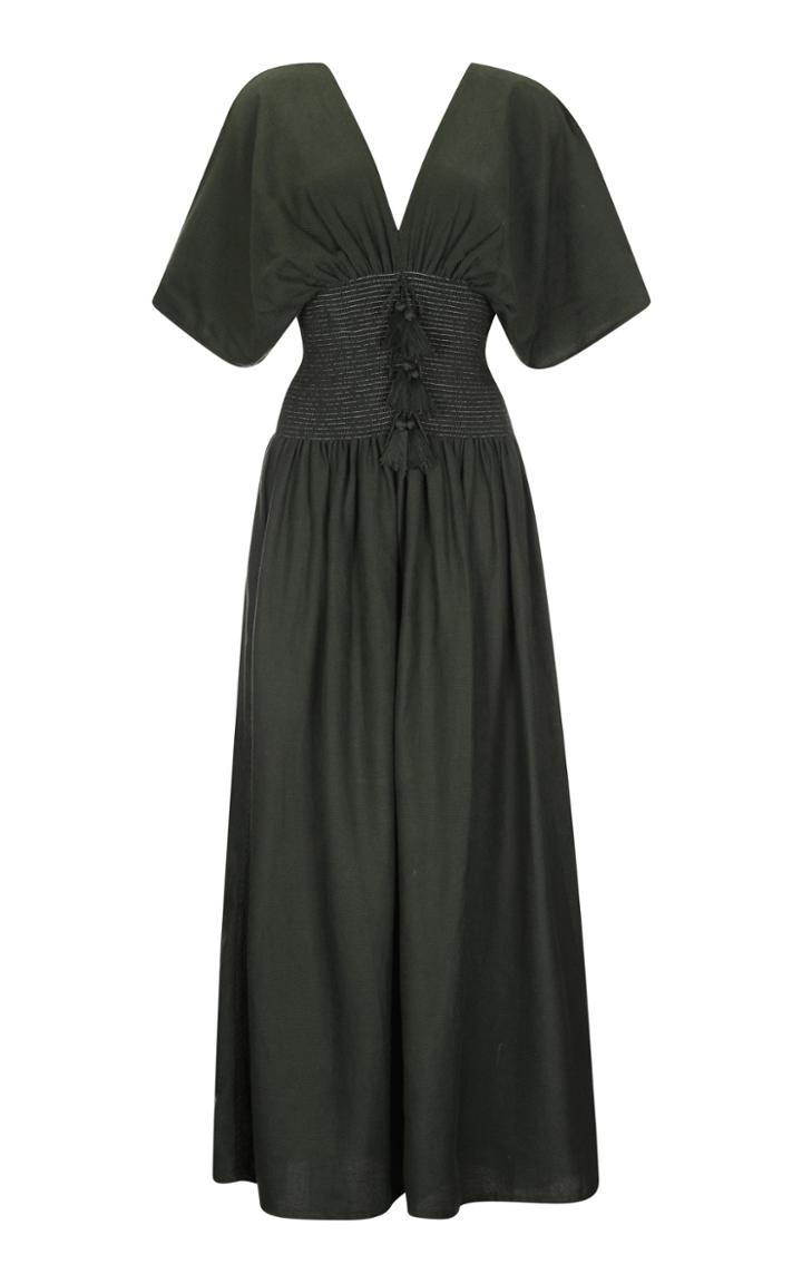 Moda Operandi Escvdo Sana Handwoven Cotton Maxi Dress