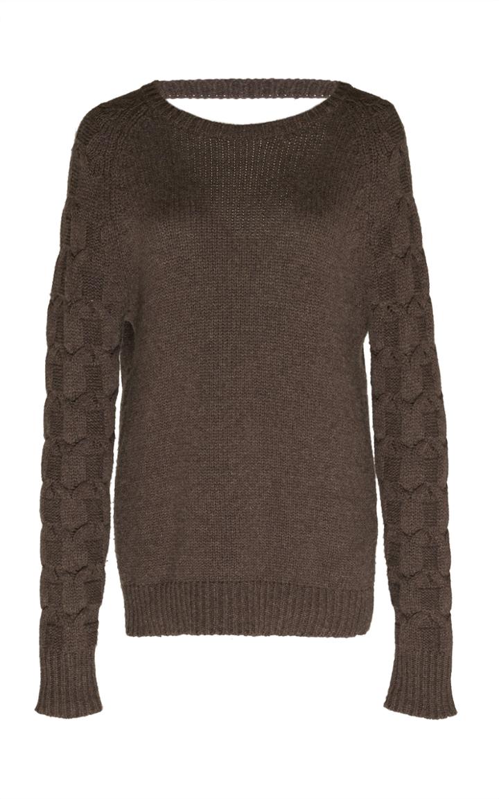 Preen By Thornton Bregazzi Camilla Reversible Cable Knit Sweater