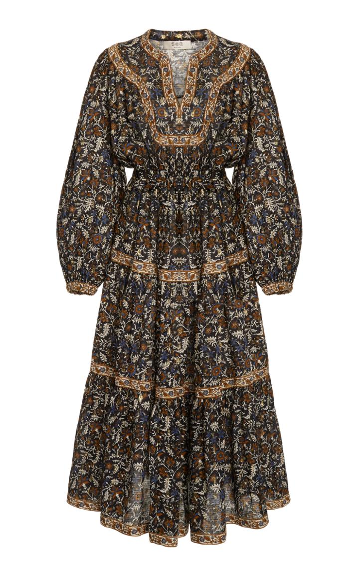 Moda Operandi Sea Walker Long Sleeve Tiered Dress
