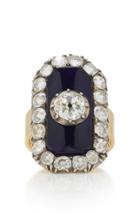 Renee Lewis Antique Diamond And Black Onyx Ring
