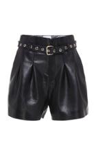 Red Valentino Belted Leather Shorts