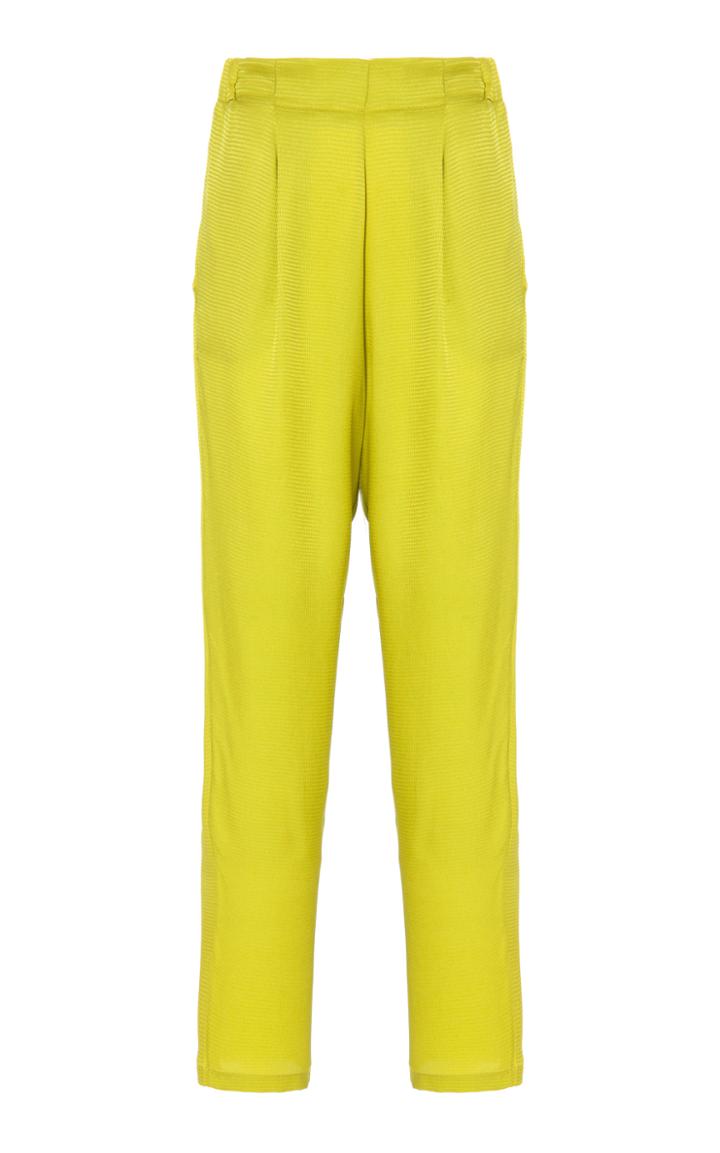 Vanda Jacintho High Waisted Silk Jacquard Pants